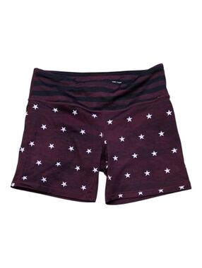 IAB MFG Maroon Star Print Athletic Biker Shorts XS